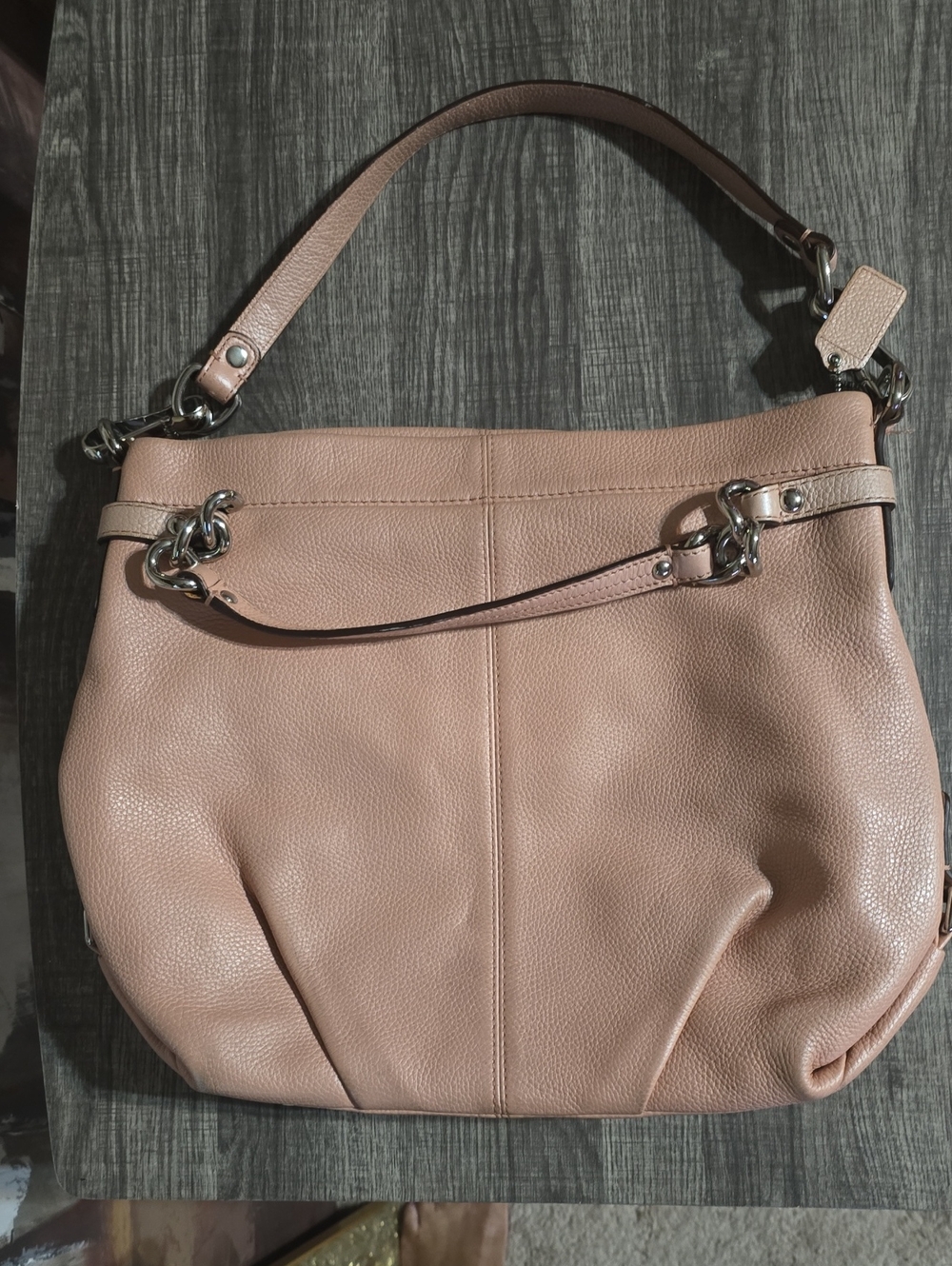 Coach Pebbled Leather Shoulder Bag - Dusty Pink